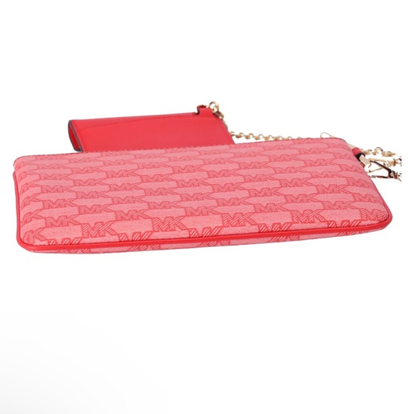 Michael Kors Jet Set Large 2 In 1 Card Case Wristlet Clutch Dark Sangria MK - Picture 4 of 5